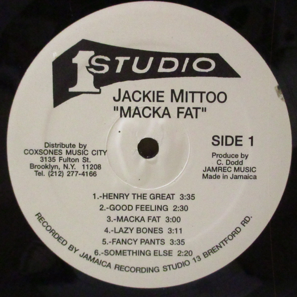JACKIE MITTOO (ジャッキー・ミットゥ) - Macka Fat (US '90s 再発「両面左部にNY住所印刷白ラベ」 LP) 5thアルバム
