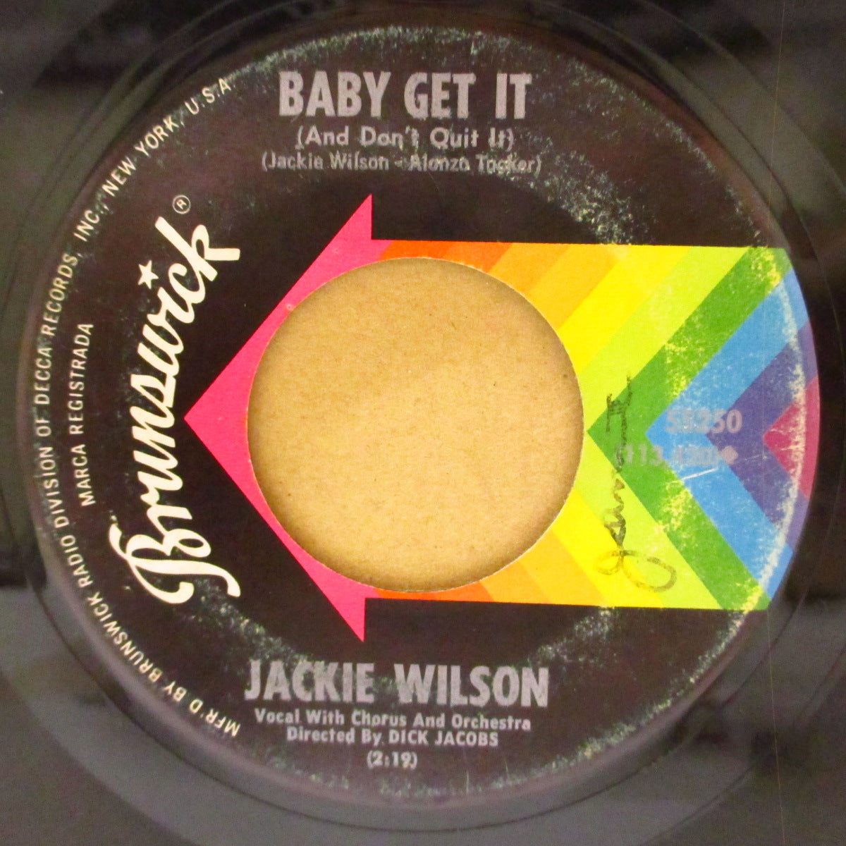 JACKIE WILSON (ジャッキー・ウィルソン) - Baby Get It (And Don't Quit It) (US '63 オリジナル 7インチ)スイング・JAZZYノーザン!