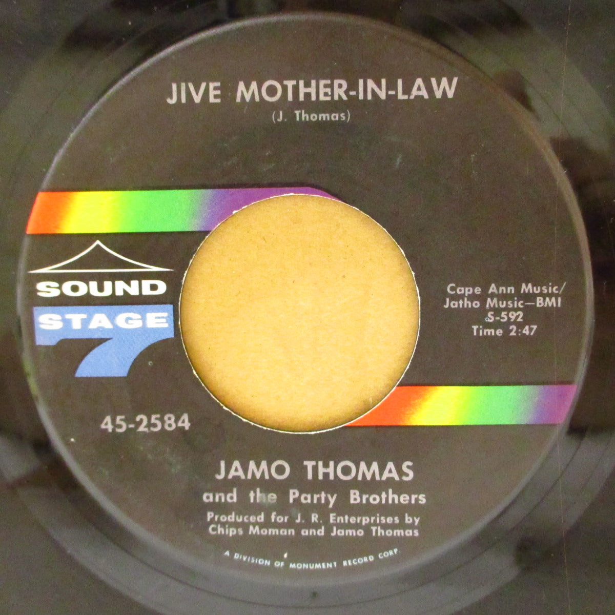 JAMO THOMAS & THE PARTY BROTHERS (ジャモ・トーマス) - Jive Mother-In-Law (US '67 オリジナル7インチ)怪メロ・R&Bノーザン & ノーザン・インスト