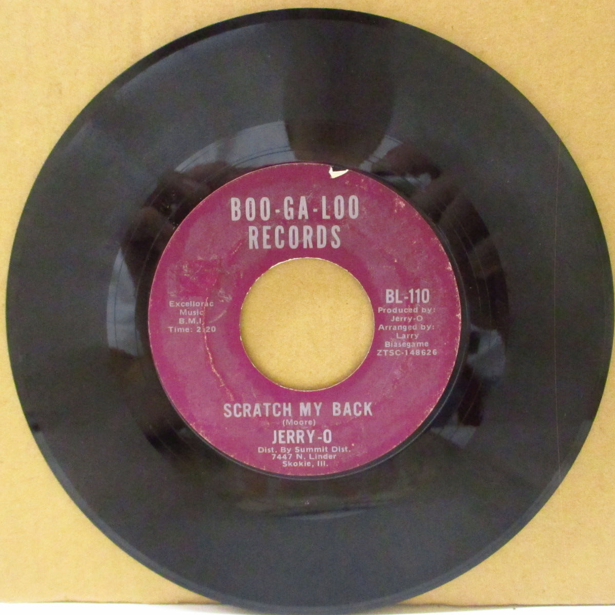 JERRY O (ジェリー・オー) - Scratch My Back / Soul Pearl (US '69 オリジナル 7インチ)ファンキー・ブガルー