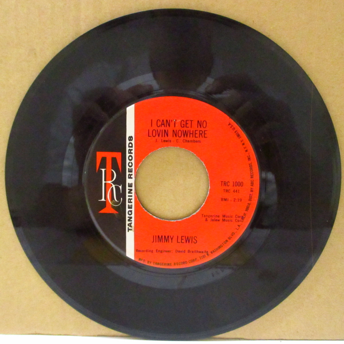 JIMMY LEWIS (ジミー・ルイス) - I Can't Get No Lovin Nowhere (US '69 オリジナル 7インチ)ワイルド・ファンキー・ノーザン!