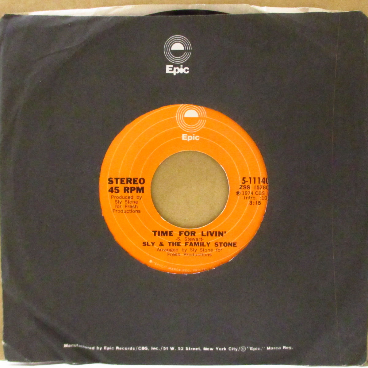SLY & THE FAMILY STONE (スライ&ザ・ファミリー・ストーン) - Time For Lovin' / Small Talk (US '74 オリジナル7インチ+カンパニースリーブ) マイルド・ファンキーポップ!