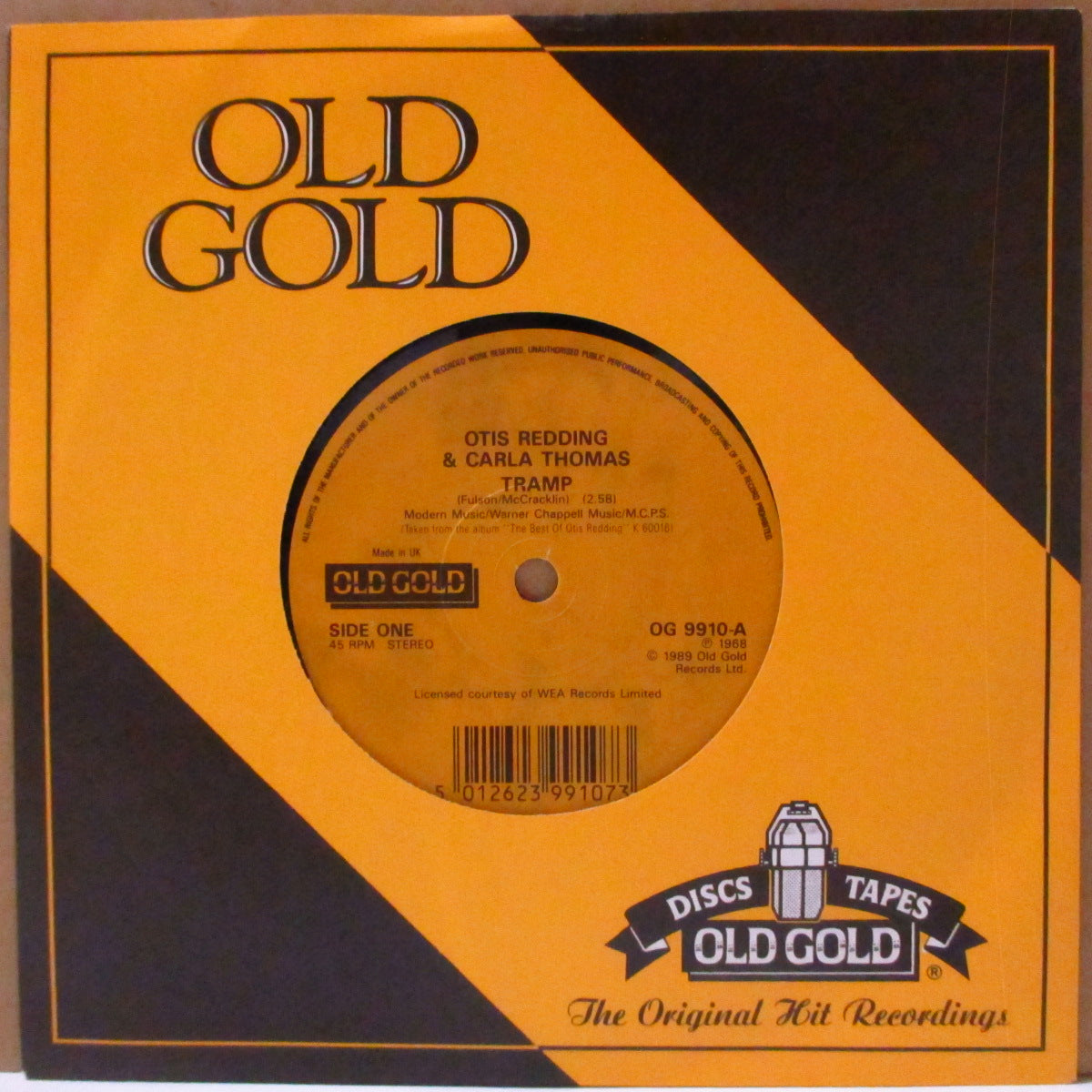 OTIS REDDING & CARLA THOMAS (オーティス・レディング とカーラ・トーマス) - Tramp / Knock On Wood (UK '89 再発カップリング 7インチ+カンパニースリーブ) 大ヒットカバー2曲!