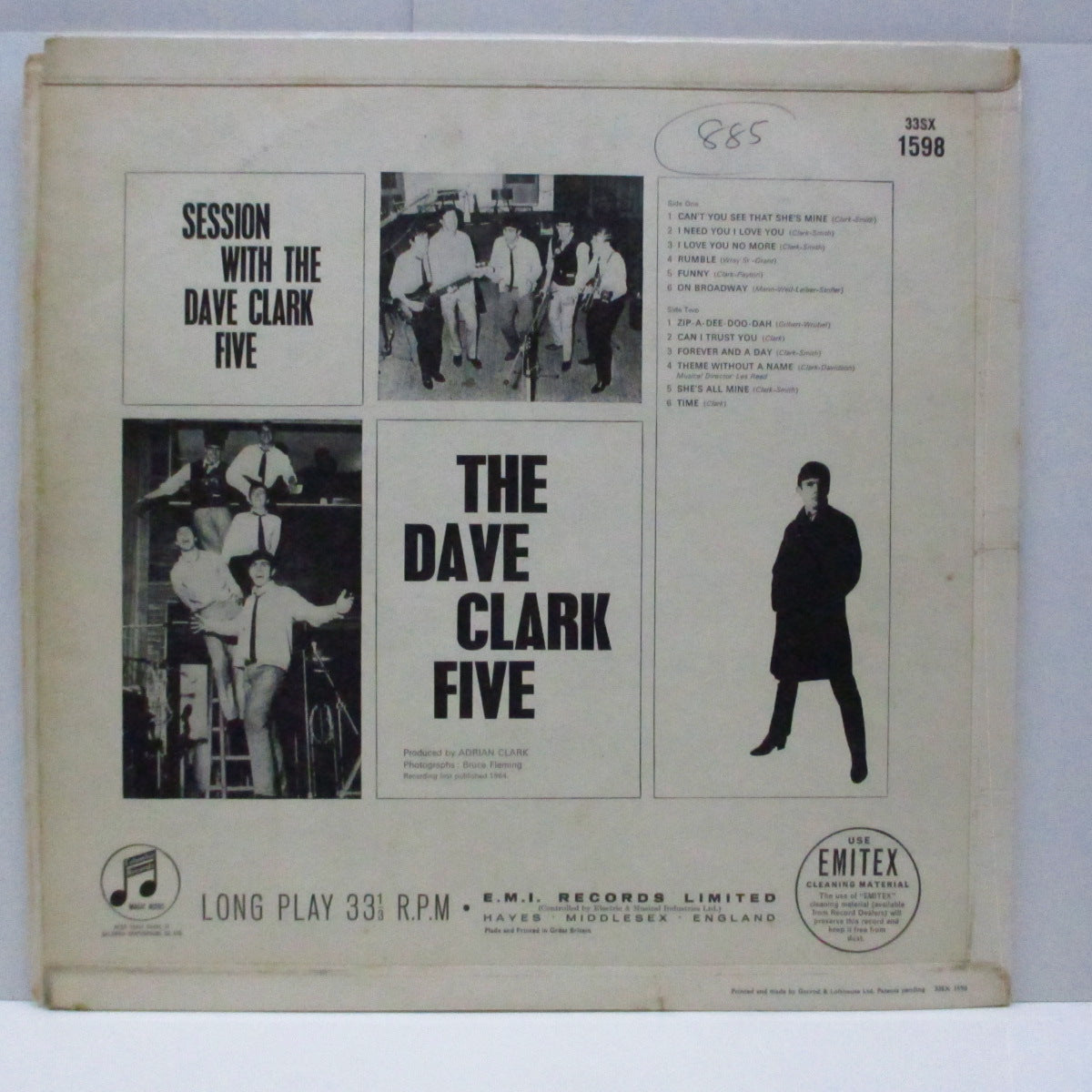 DAVE CLARK FIVE (デイヴ・クラーク・ファイヴ) - Session With The Dave Clark Five (UK オリジナル「モノラル」LP/コーティング3面折り返ジャケ) '64年デビューアルバム!