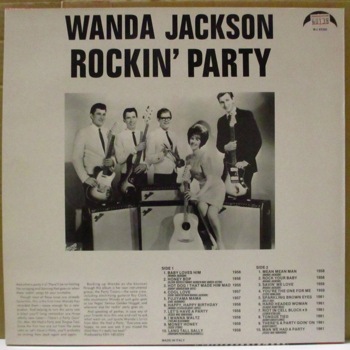 WANDA JACKSON (ワンダ・ジャクソン) - Rockin' Party (EU '93 限定「黒・銀ラベ ver」 LP)ガールロッカー・レジェンド'56〜'61年黄金期ベスト20曲!