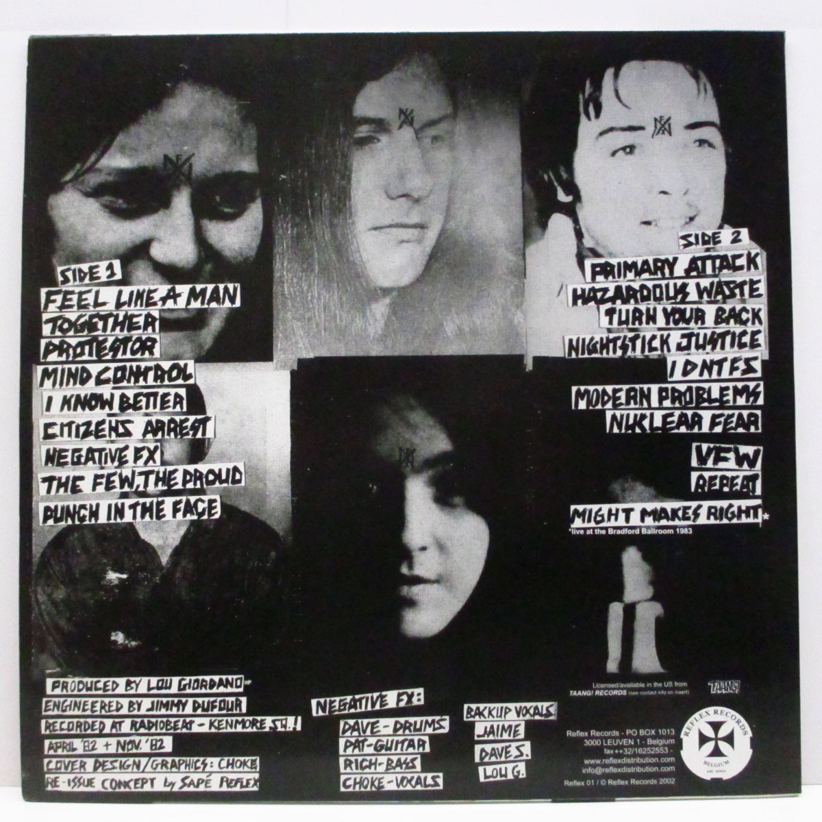 NEGATIVE FX (ネガティブ・エフエックス) - Discography & Live (Belgium '02 1,400枚限定再発「黒盤」LP+インサート)'85年唯一アルバム!