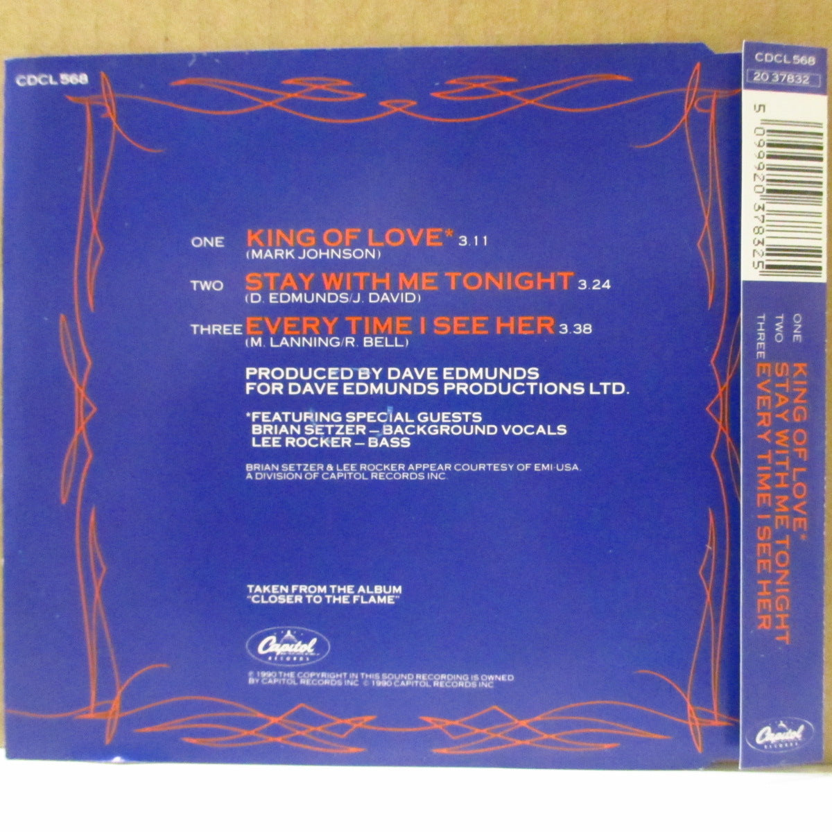 DAVE EDMUNDS (デイヴ・エドモンズ) - King Of Love (UK '90 オリジナル3曲入り CD)