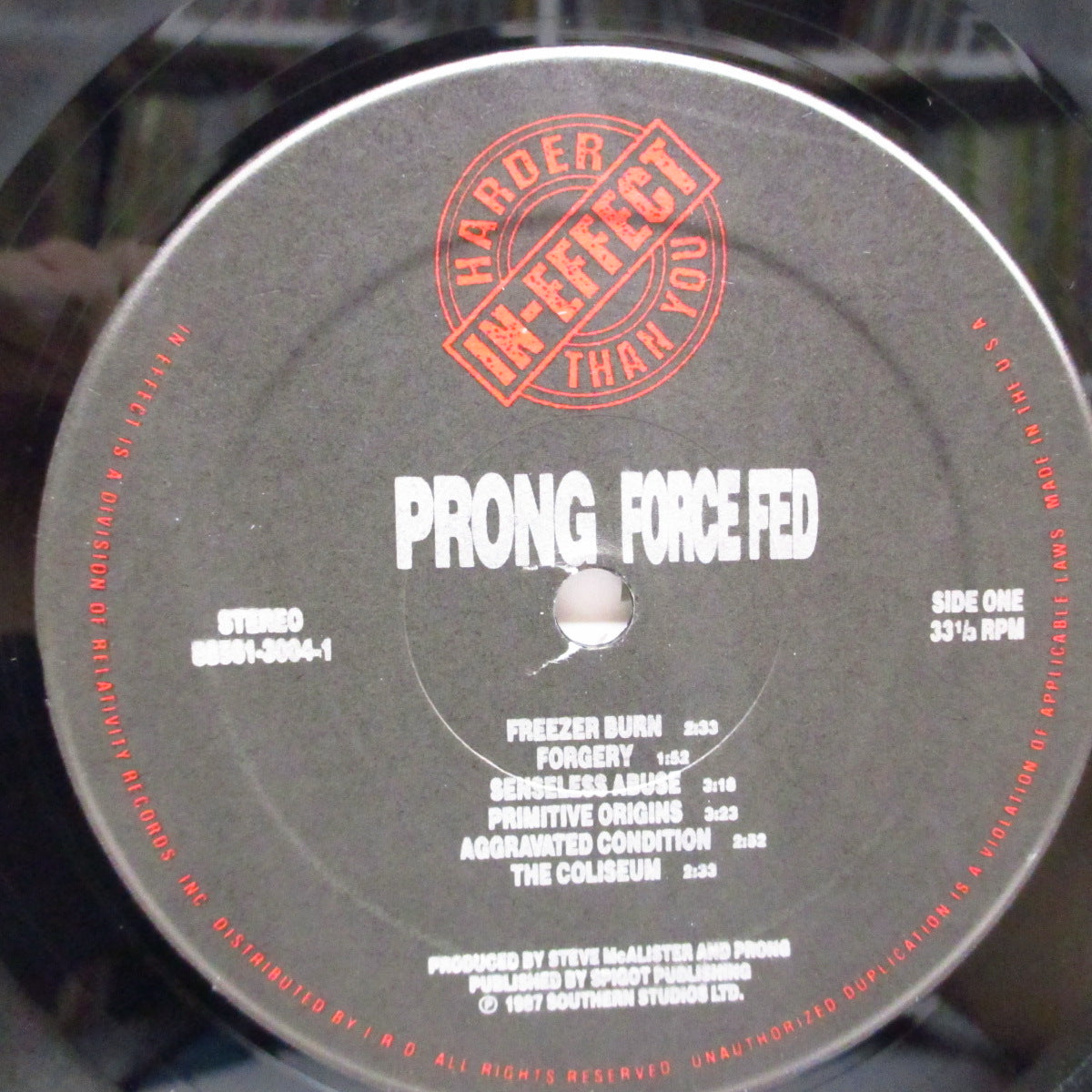 PRONG (プロング) - Force Fed (US '89 オリジナル LP+インナー)セカンド!