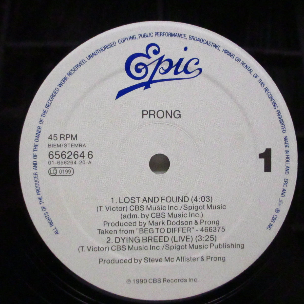 PRONG (プロング) - Lost And Found + 3 'Live at CBGB' Tracks (EU '90 オリジナル 4曲入り 12")