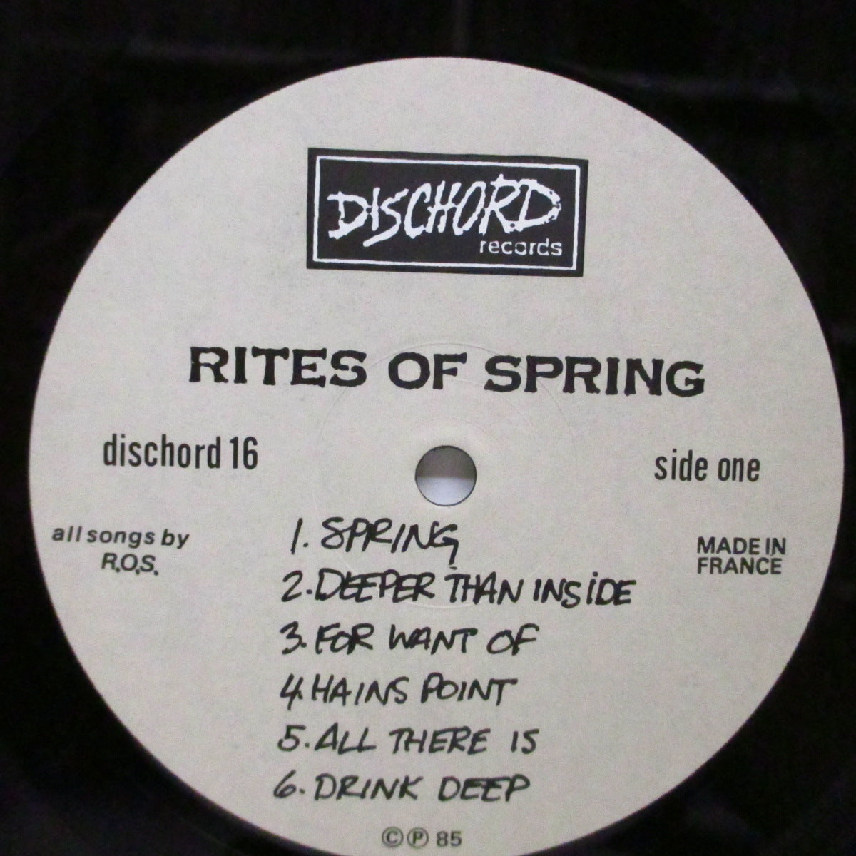 RITES OF SPRING (ライツ・オブ・スプリング) - Rites Of Spring (US 80's サードプレス LP+インナー/「$6」ジャケ)'85年唯一アルバム!