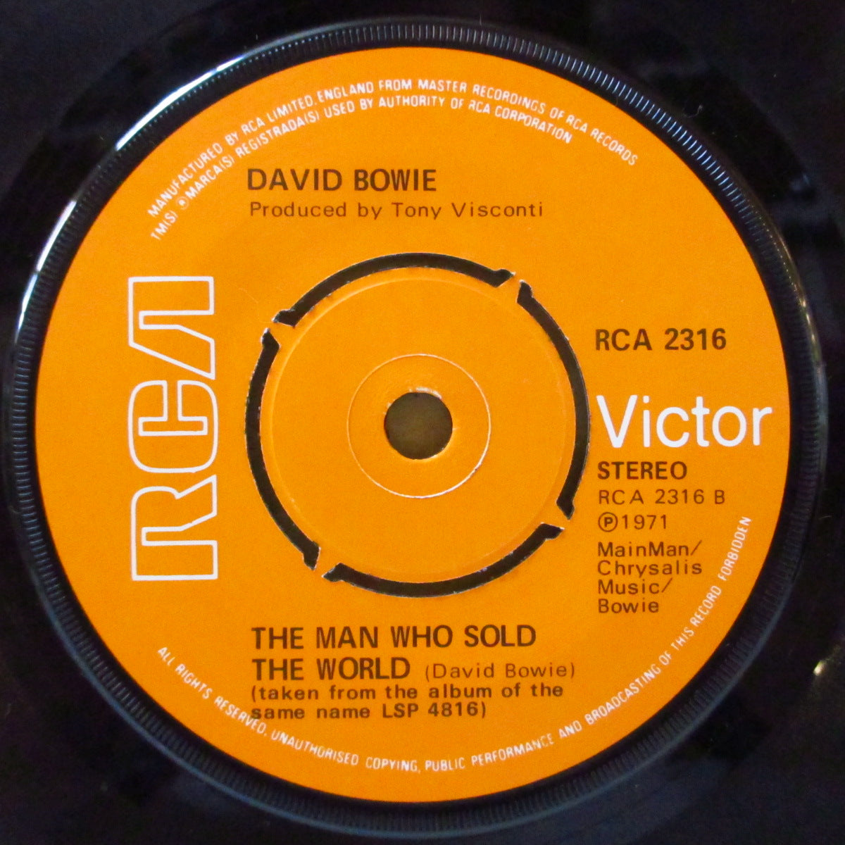 DAVID BOWIE (デヴィッド・ボウイ) - Life On Mars? (UK '73 オリジナル「Mainman/Chrysalis 出版ラベ・ラウンドセンター」 7インチ+カンパニースリーブ)