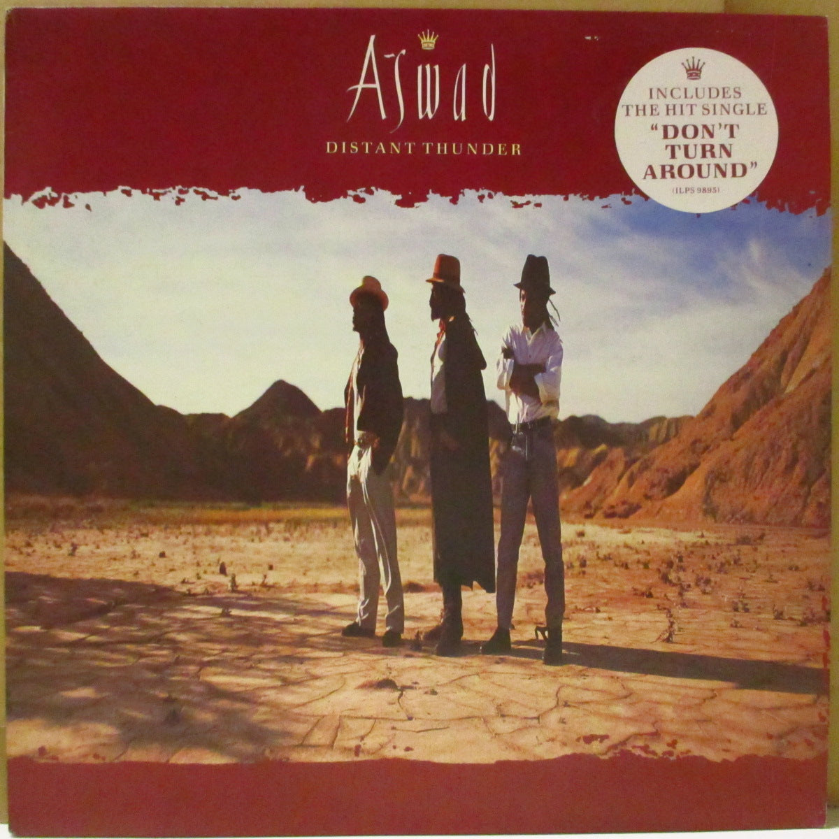 ASWAD (アスワド) - Distant Thunder (UK '88 オリジナル LP/レアステッカー付き光沢ジャケ)