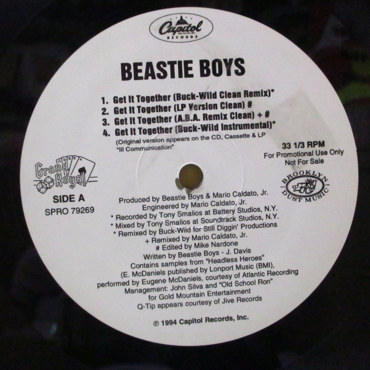 BEASTIE BOYS (ビースティ・ボーイズ) - Get It Together (US プロモ 8バージョン収録12インチ+ダイカットジャケ/SPRO 79269 )