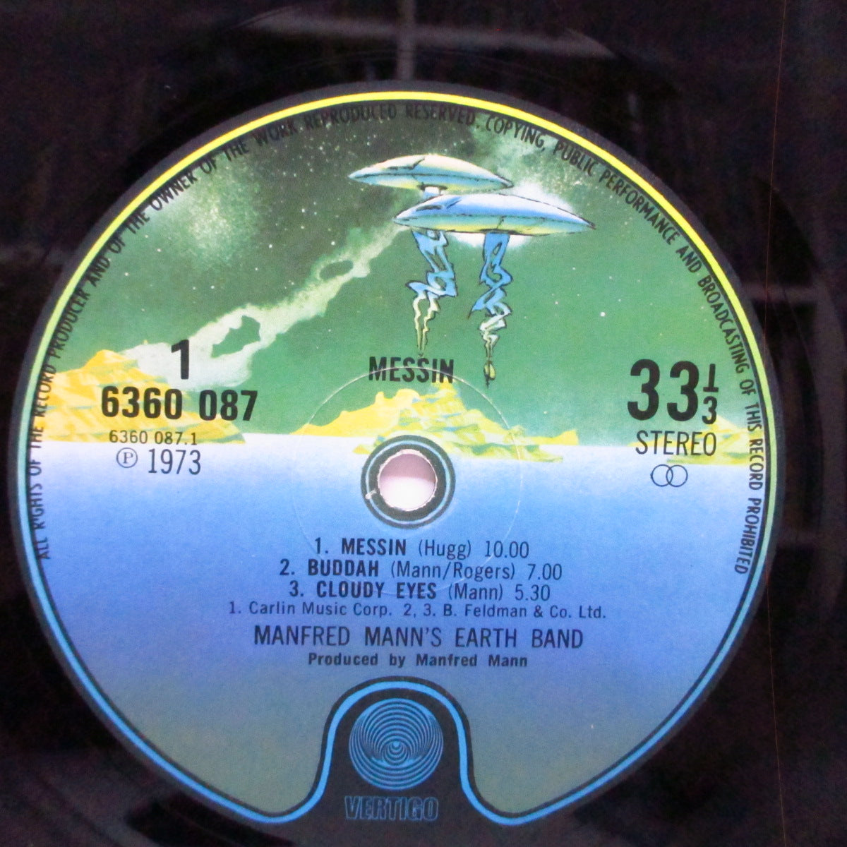 MANFRED MANN'S EARTH BAND (マンフレッド・マンズ・アース・バンド) - Messin' (UK オリジナル「宇宙船ラベ」LP/円形くり抜き「ダイカット」光沢見開ジャケ) '73年プログレ期のサードアルバム!