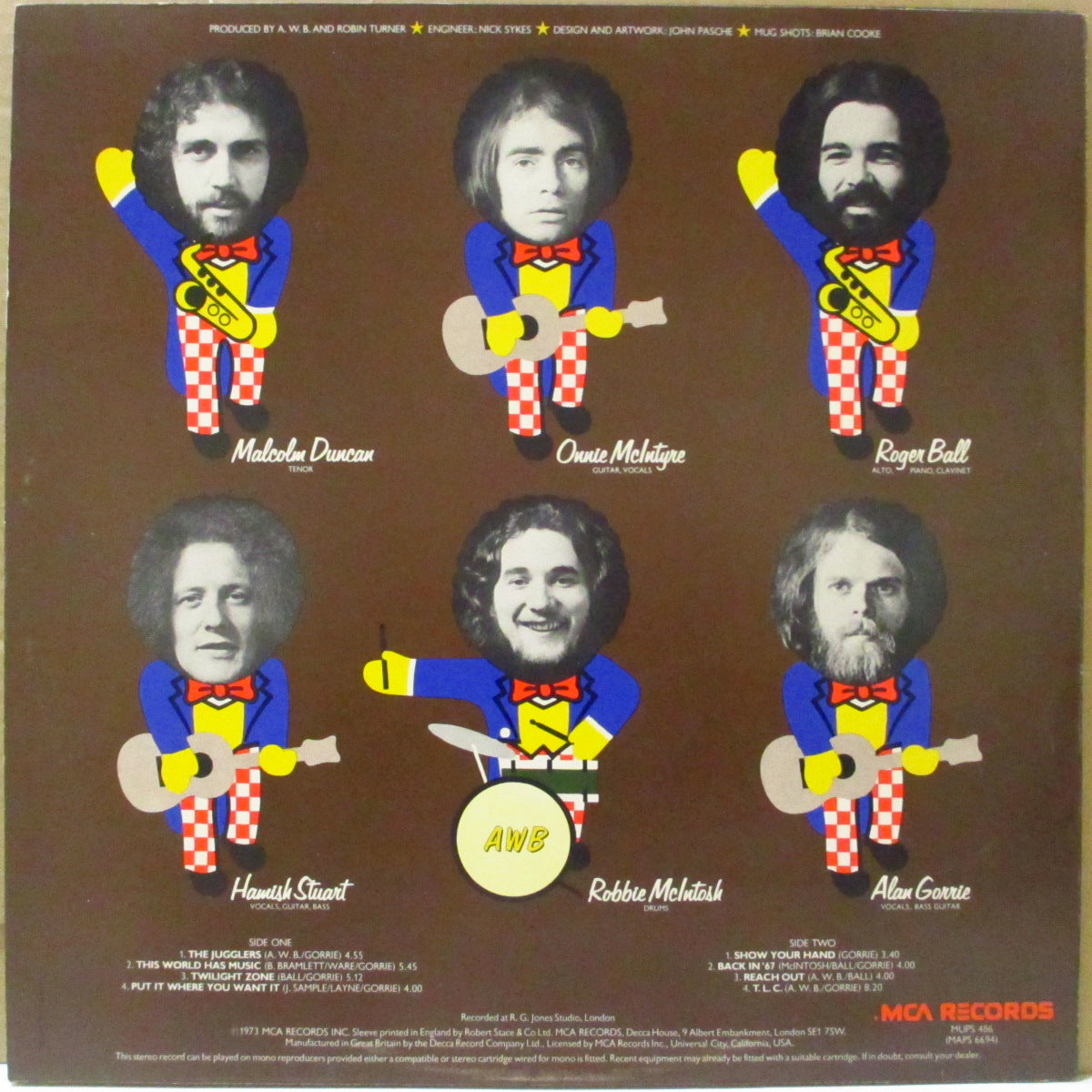 AVERAGE WHITE BAND (アヴェレイジ・ホワイト・バンド) - Show Your Hand (UK '73 初回品番「MUPS-486」黒ラベ・オリジナル・ステレオ LP) 1st アルバム英初回盤。