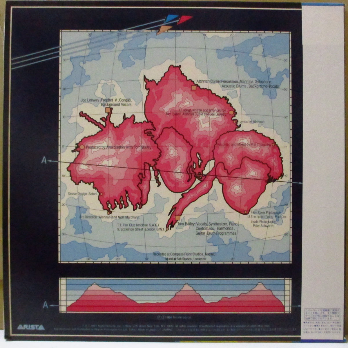 THOMPSON TWINS (トンプソン・ツインズ) - ホールド・ミー・ナウ - Into The Gap (Japan オリジナル LP+帯, インサート) '84年4thアルバム