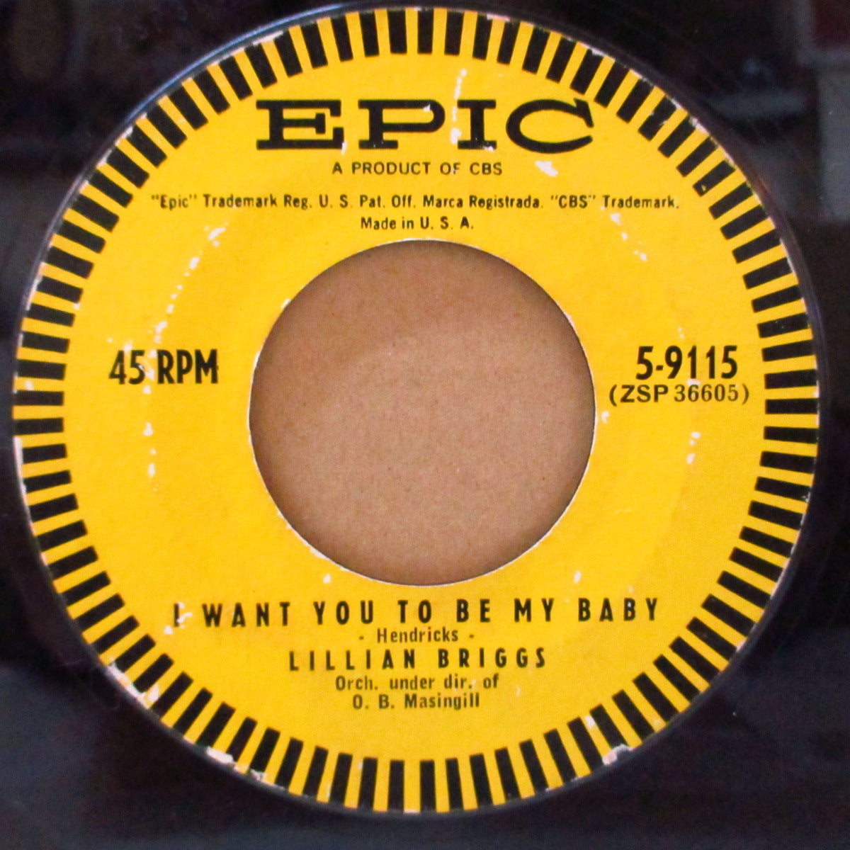 LILLIAN BRIGGS (リリアン・ブリッグス) - I Want You To Be My Baby (US オリジナル 7インチ) スウィング・ジャイバー!