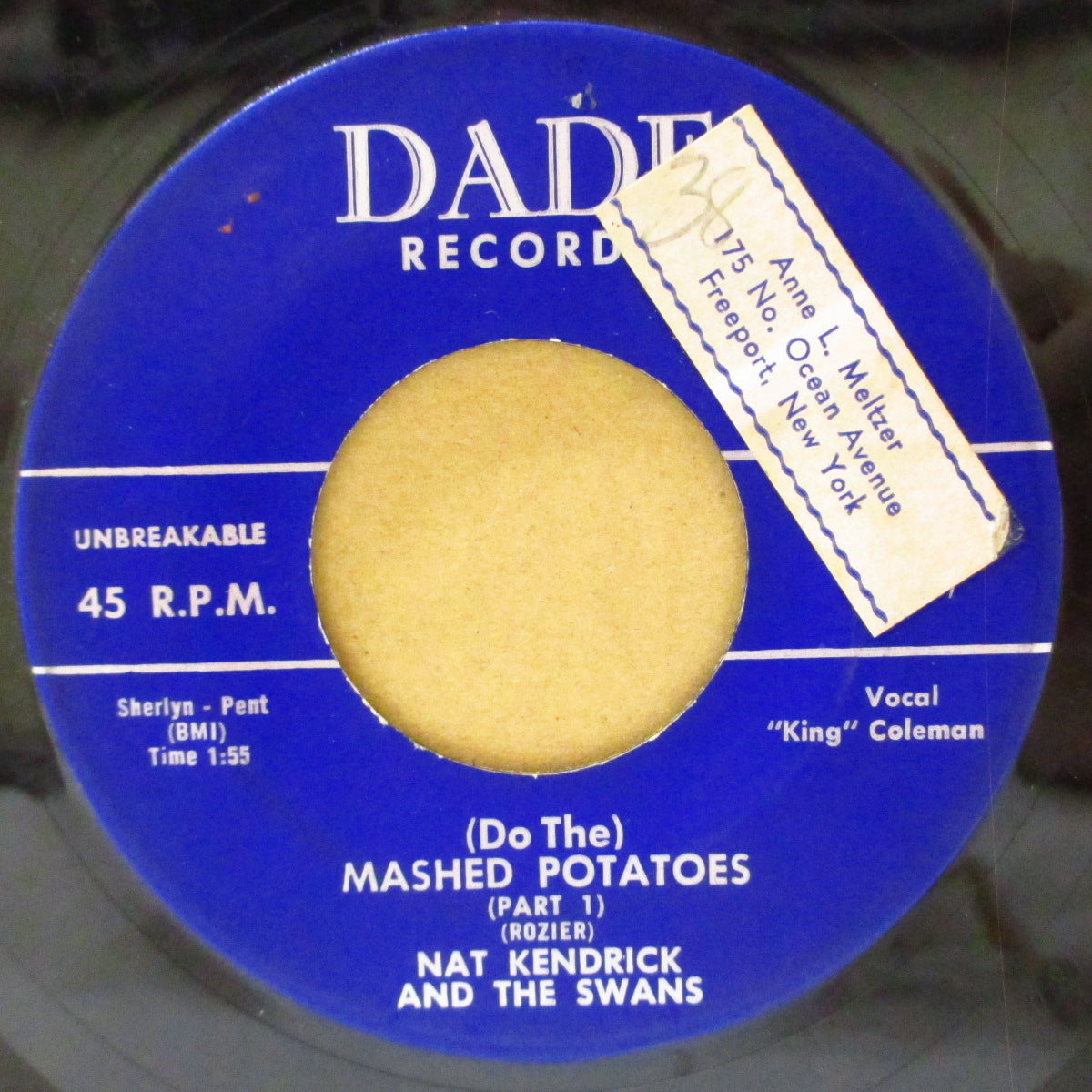 NAT KENDRICK & THE SWANS (ナット・ケンドリックス & ザ・スワンズ) - (Do The) Mashed Potatoes (Part.1&2) (US '60 オリジナル7インチ)J.B.名曲のインスト・カヴァ!