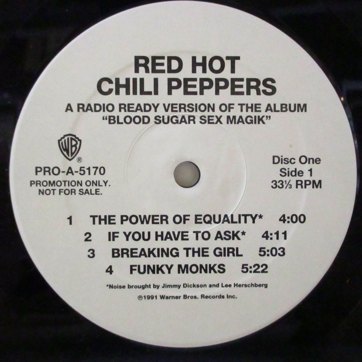 RED HOT CHILI PEPPERS (レッド・ホット・チリ・ペッパーズ) - A Radio Ready Version Of The Album "Blood Sugar Sex Magik" (US プロモ 2xLP+インサート/レアステッカー付き光沢プレーン見開きジャケ) プロモ用 '91年5thアルバム