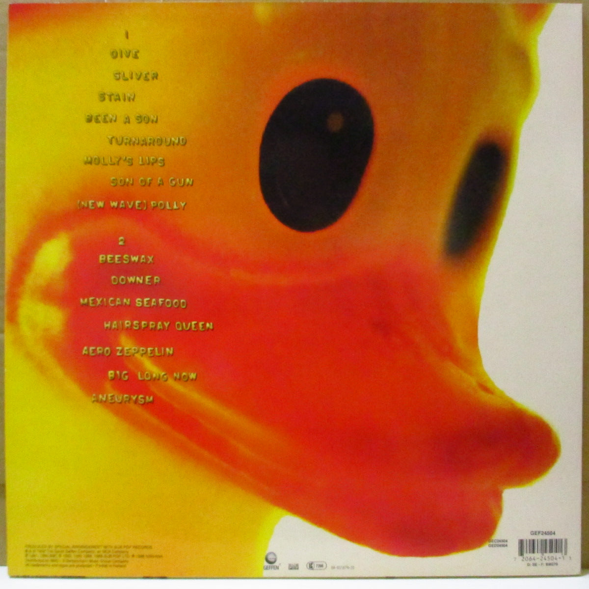 NIRVANA (ニルヴァーナ) - Incesticide (EU オリジナル「GEFFEN RECORDS表記無しラベ」 LP+インナー/レアステッカー付ジャケ) '92年レアトラック・コンピレーション