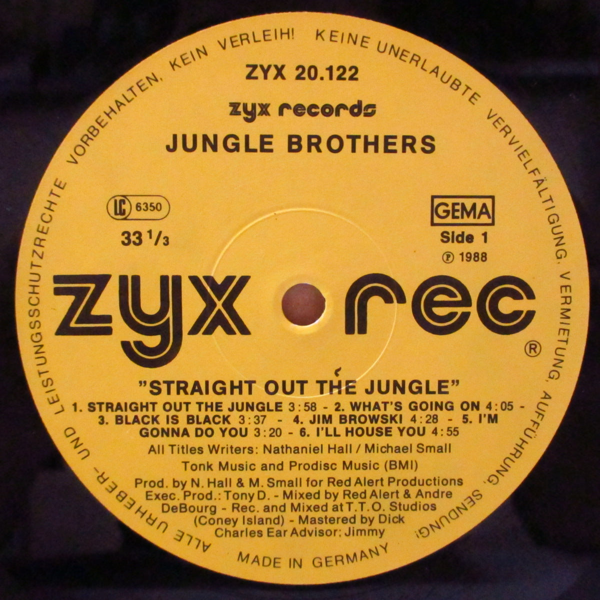 JUNGLE BROTHERS (ジャングル・ブラザーズ) - Straight Out The Jungle (German '88 オリジナル「黄ラベ」 LP) 1stアルバム