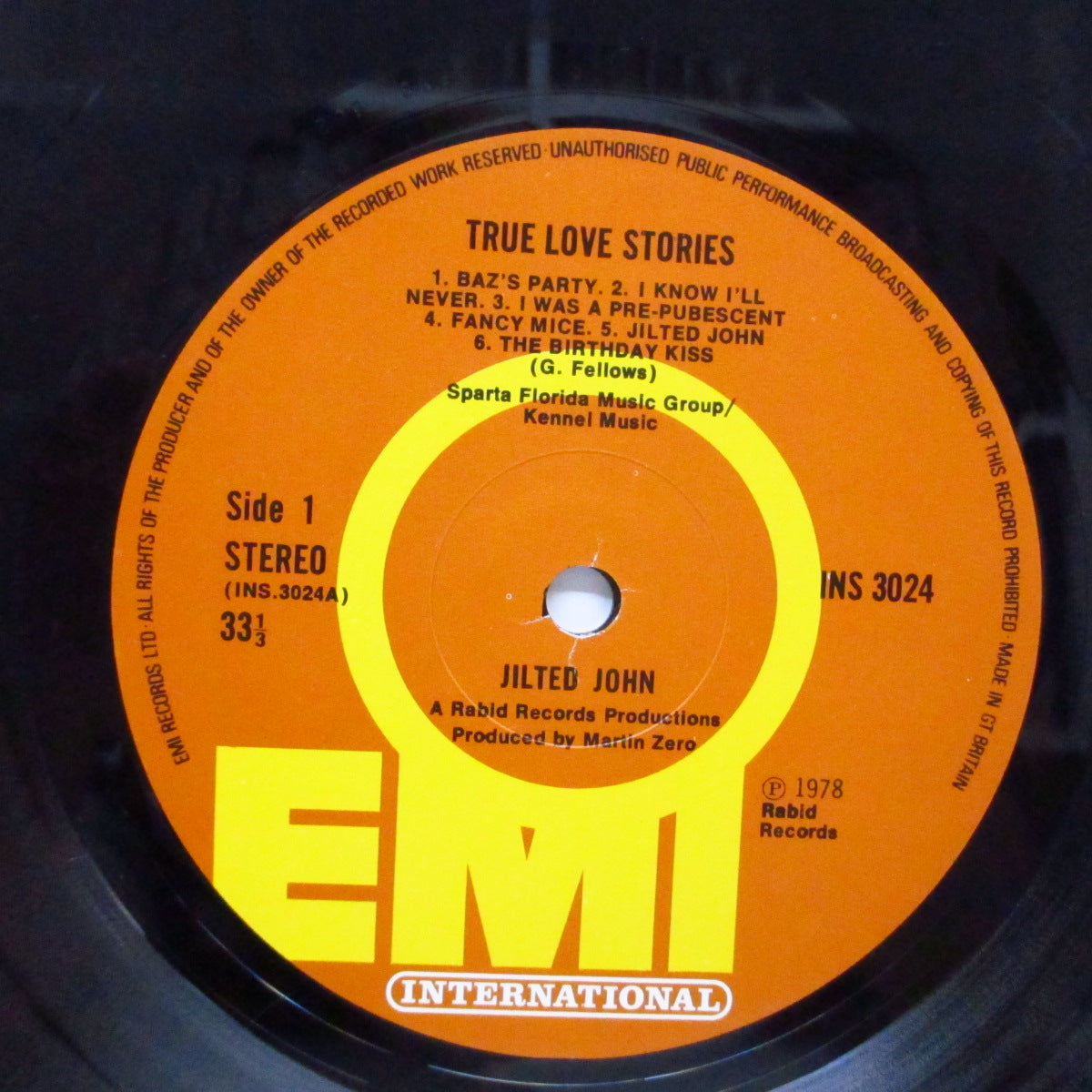 JILTED JOHN (ジルテッド・ジョン) - True Love Stories (UK オリジナル LP) 別名グラハム・フェローズ ! '78年唯一アルバム!