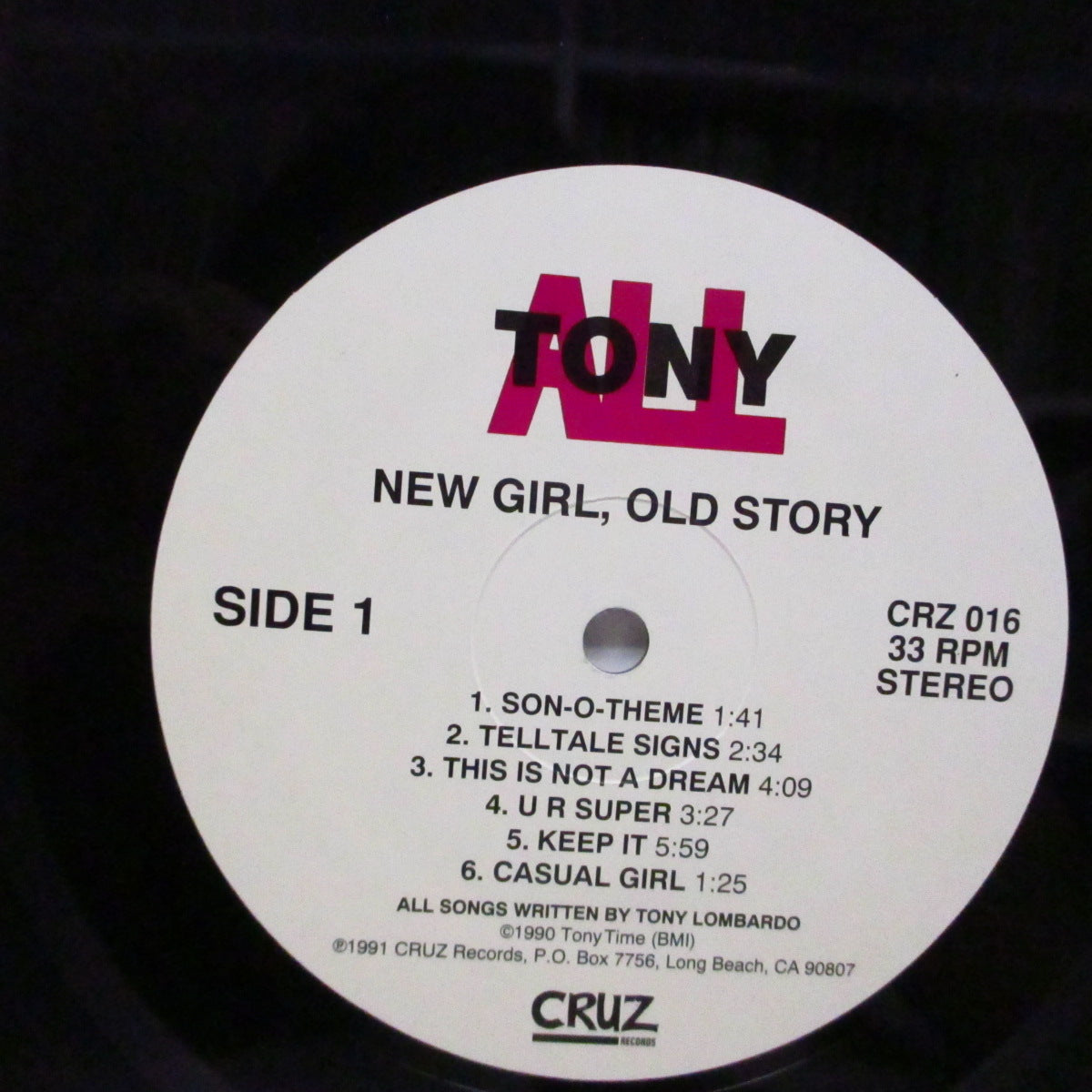 TONY ALL (トニー・オール) - New Girl, Old Story (US '91 オリジナル LP) トニー・ロンバルド + オールのメンバー!