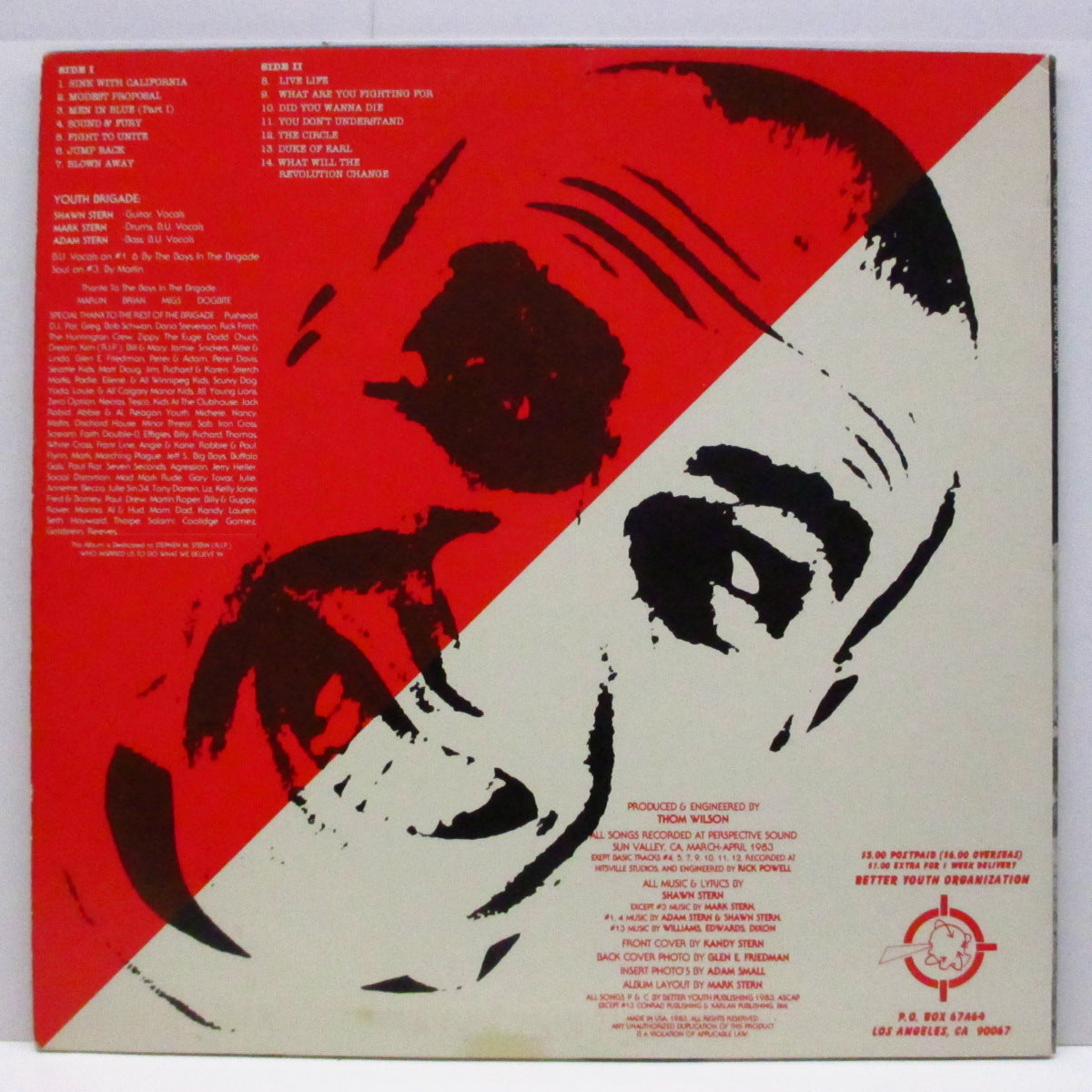 YOUTH BRIGADE (ユース・ブリゲイド) - Sound & Fury (US '87 限定300枚赤ラベ「グリーンヴァイナル」LP+インサート)