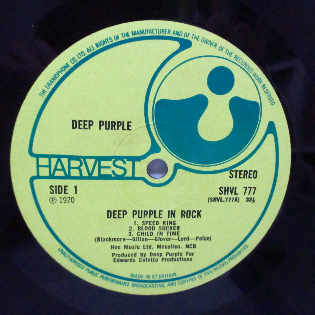 DEEP PURPLE (ディープ・パープル) - Deep Purple In Rock (UK 初回オリジナル「EMIロゴ無、グラモフォンリム緑ラベ」LP/表面コーティング見開ジャケ「A2/B1」)
