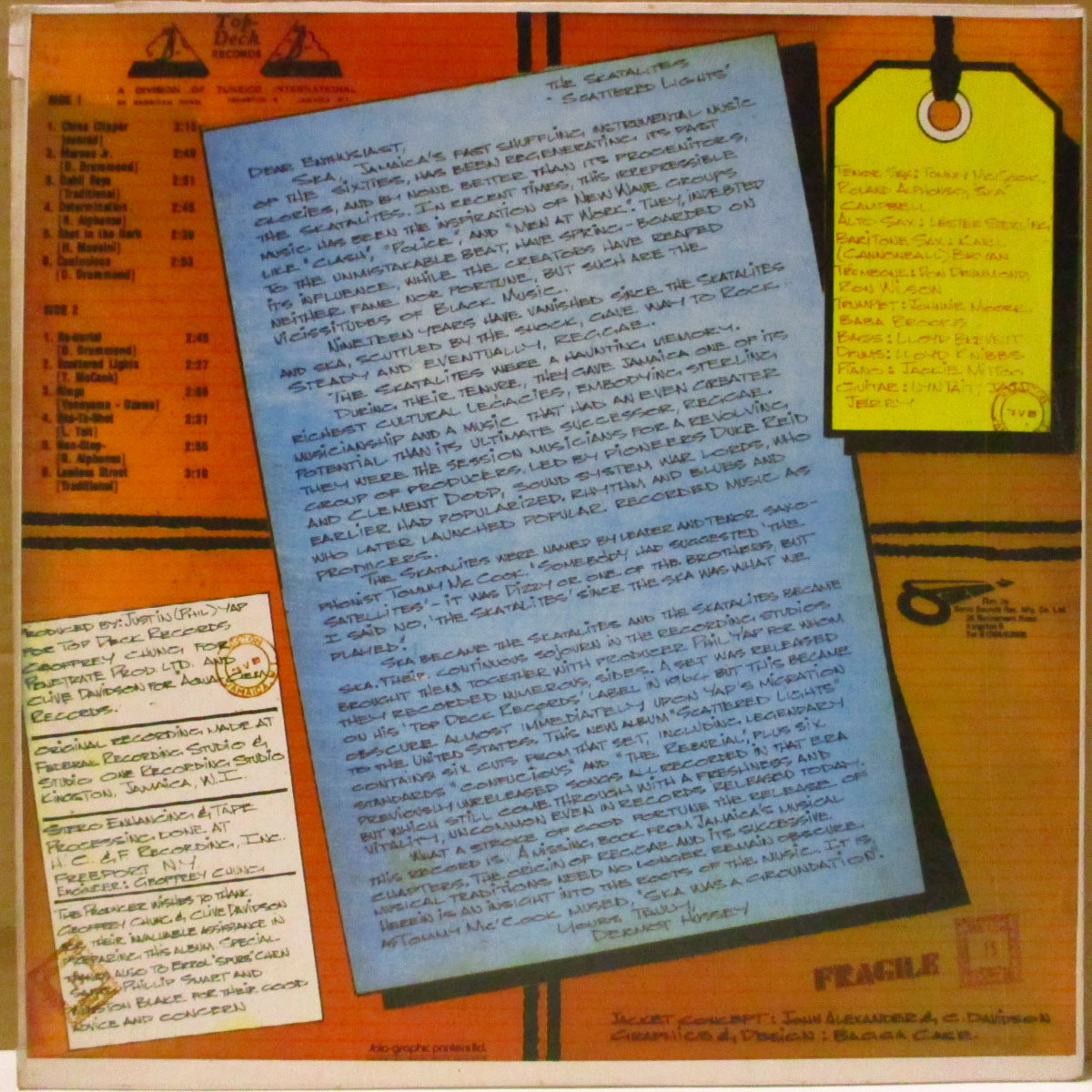 SKATALITES, THE (ザ・スカタライツ) - Scattered Lights (Jamaica 再発「赤文字白ラベ」 LP) Top Dec期コンピレーション