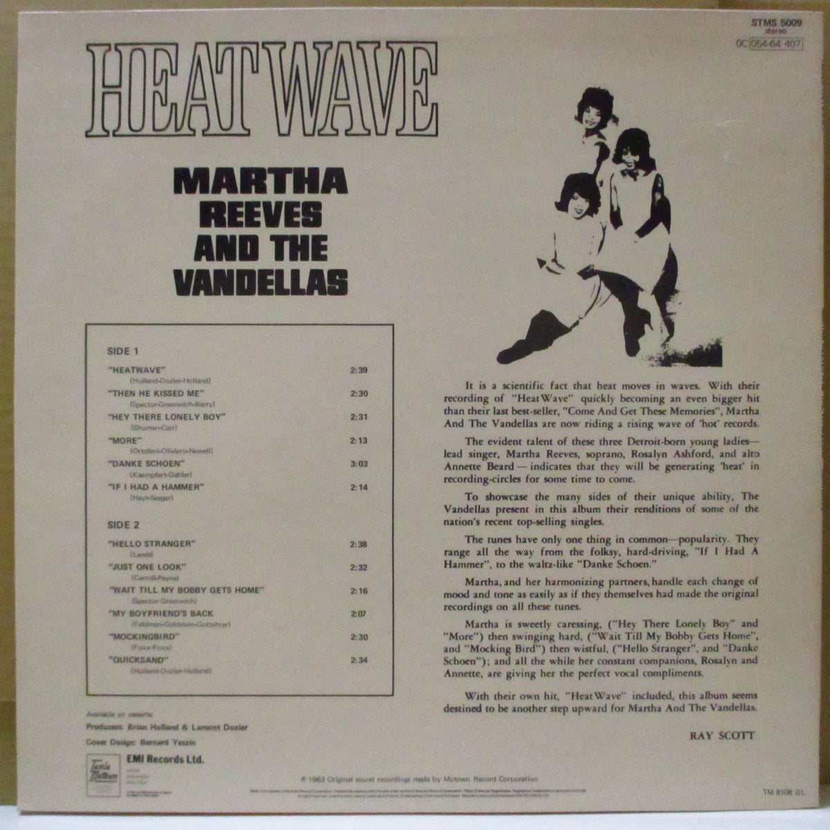 MARTHA & THE VANDELLAS (マーサ&ザ・ヴァンデラス) - Heat Wave (UK '81 限定復刻再発ステレオ LP)モータウン社看板、'63年名作セカンドアルバム!永年廃盤でコレクタブル!