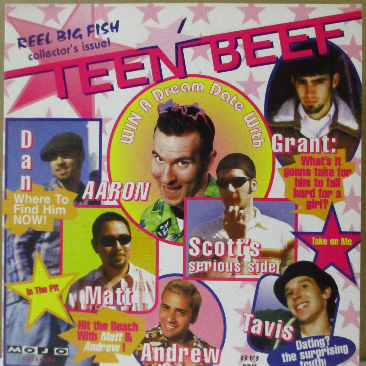 REEL BIG FISH & GOLDFINGER (リール・ビッグ・フィッシュ / ゴールドフィンガー) - Teen Beef / Tiger Meat (US '96 限定「クリアブルーヴァイナル」 7インチ+光沢固紙ジャケ) クラブヒット名カバー