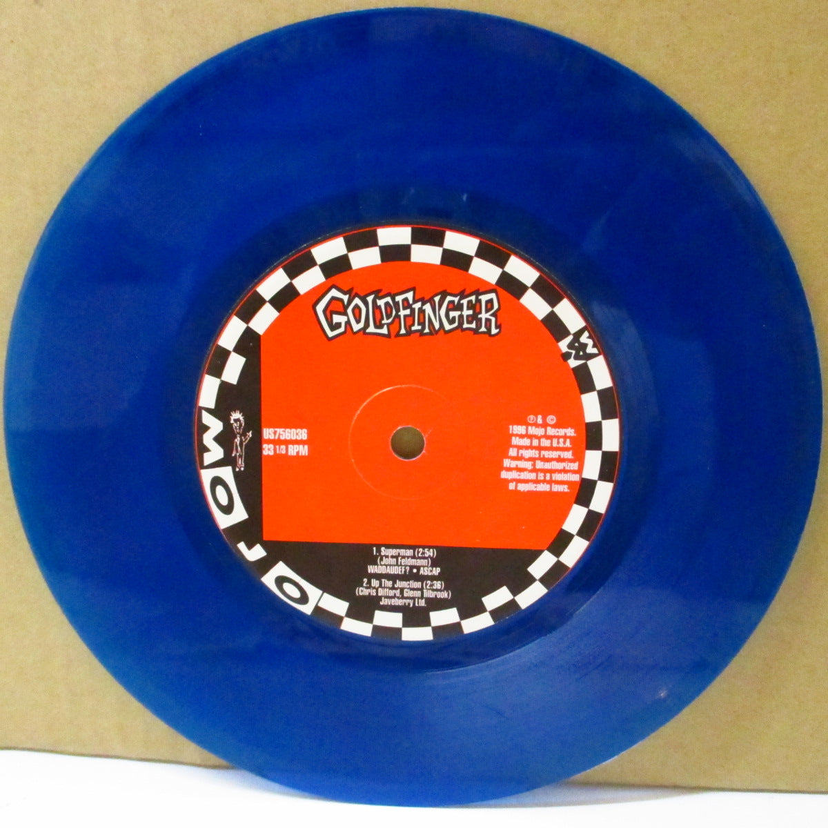 REEL BIG FISH & GOLDFINGER (リール・ビッグ・フィッシュ / ゴールドフィンガー) - Teen Beef / Tiger Meat (US '96 限定「クリアブルーヴァイナル」 7インチ+光沢固紙ジャケ) クラブヒット名カバー