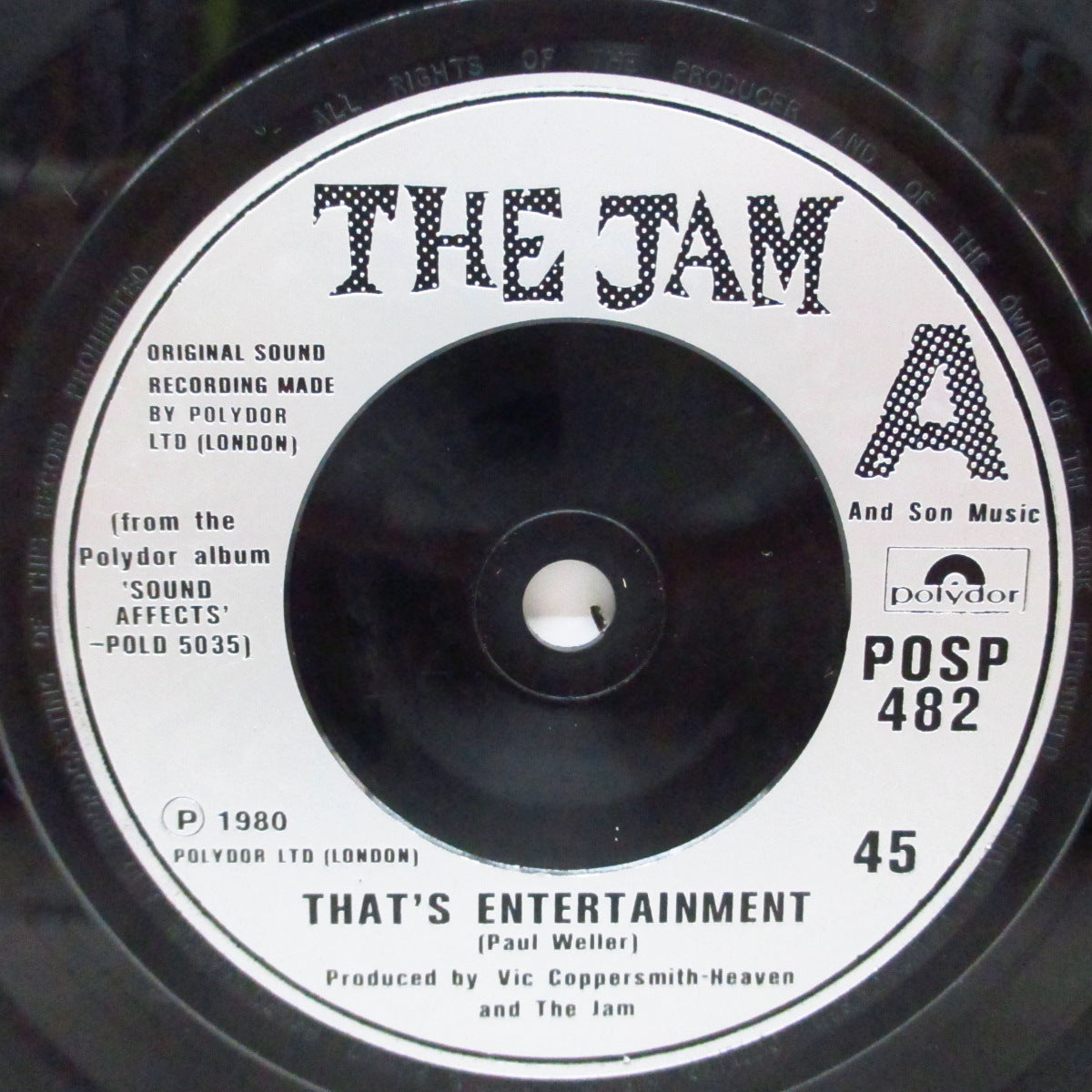 JAM, THE (ザ・ジャム) - That's Entertainment (UK オリジナル 7"+光沢ジャケ/POSP 482 )