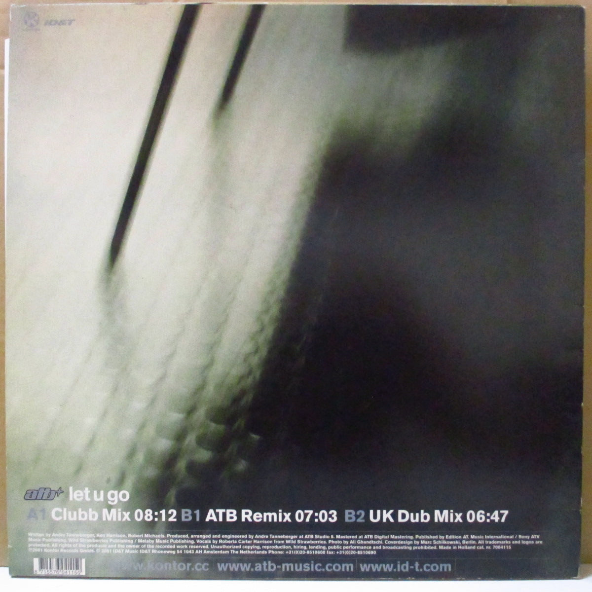 ATB - Let U Go (German オリジナル 3バージョン入り 12インチ) '01年シングル
