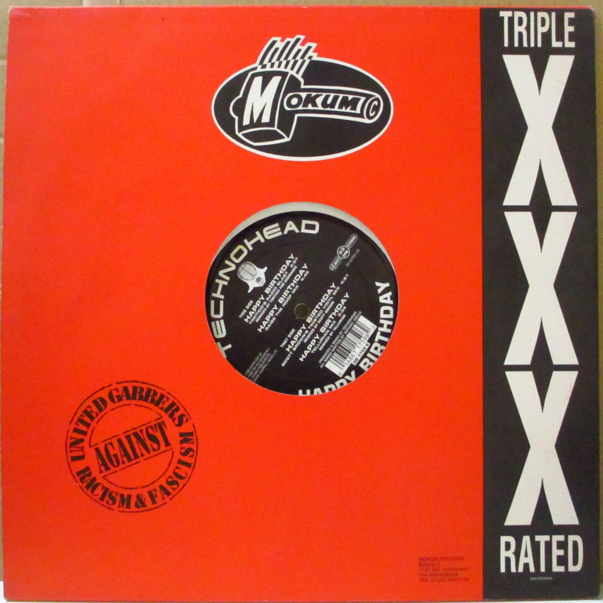 TECHNOHEAD (テクノヘッド) - Happy Birthday (Dutch オリジナル4バージョン入り 12インチ/ダイカットスリーブ) '96年リミックスシングル