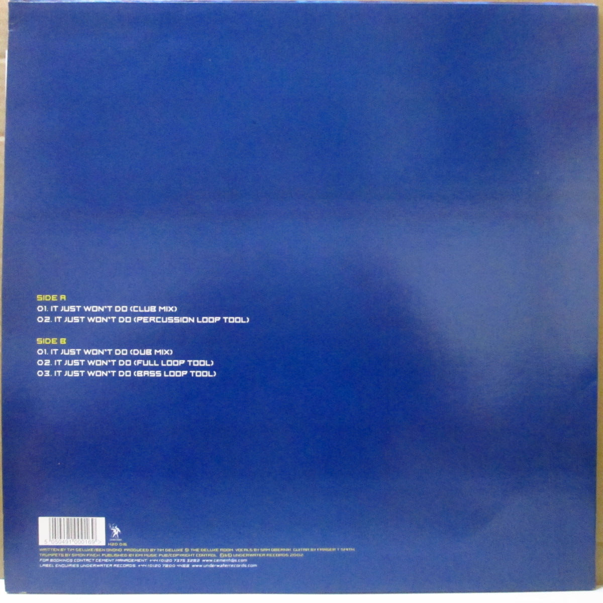 TIM DELUXE Featuring SAM OBERNIK (ティム・デラックス / サム・オーバニック) - It Just Won't Do (UK オリジナル5バージョン入り180グラム重量 12インチ) '02年シングル