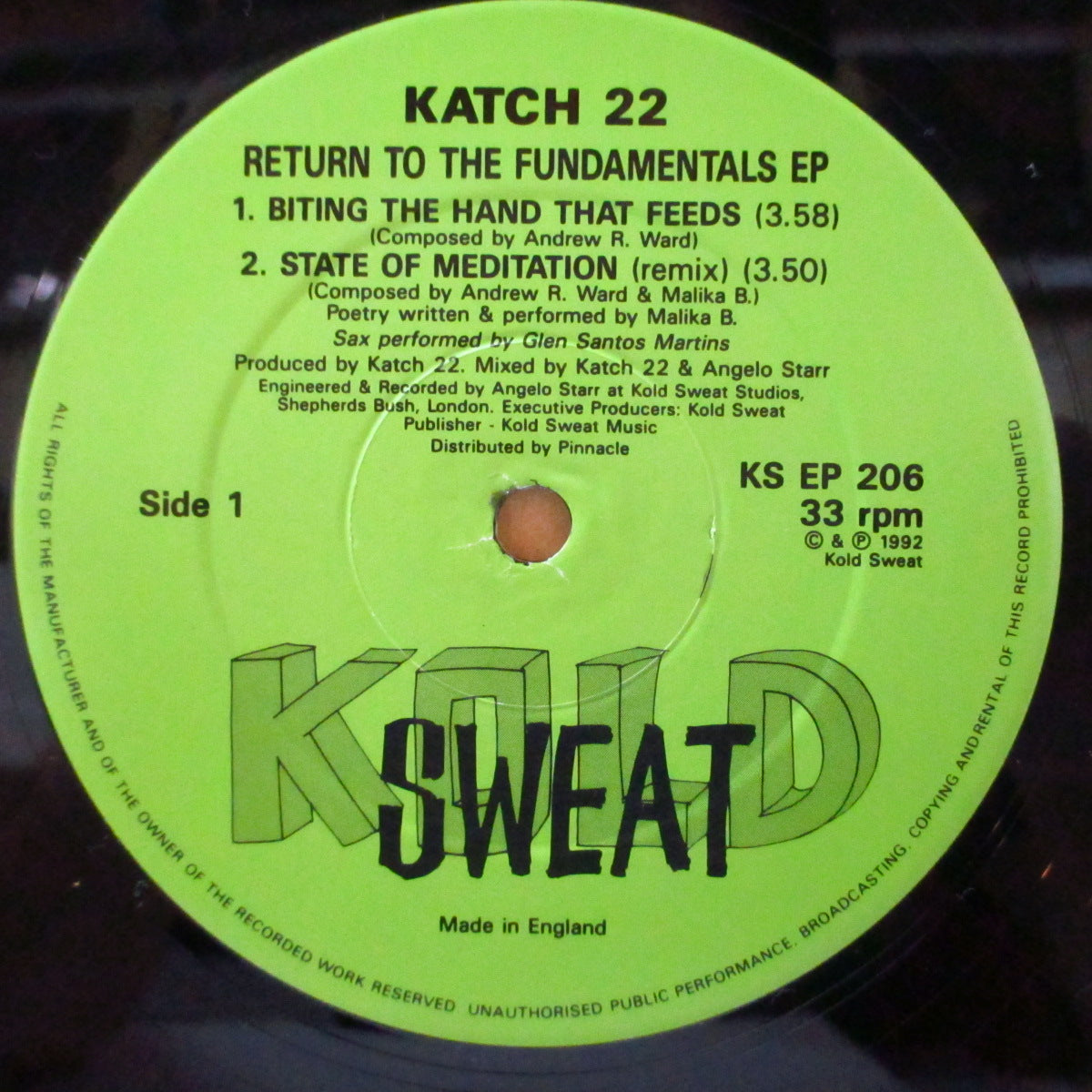 KATCH 22 (キャッチ22) - Return To The Fundamentals E.P. (UK オリジナル6曲入り 12インチ) '92年EP
