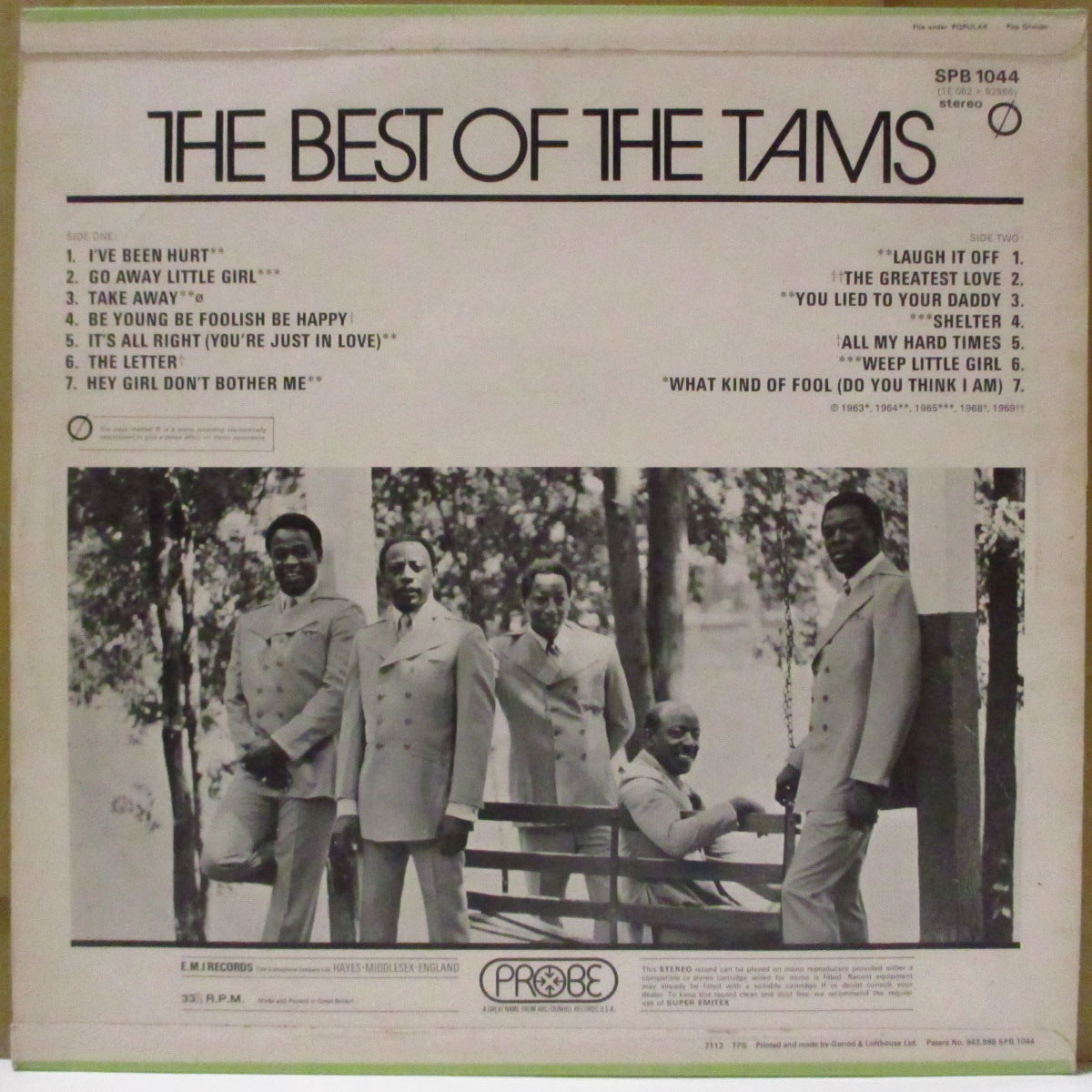 TAMS, THE (ザ・タムズ) - The Best Of The Tams (UK '71 オリジナル・ステレオ LP/表面コーティング2面折り返しジャケ) ノーザン名曲満載のベスト全14曲