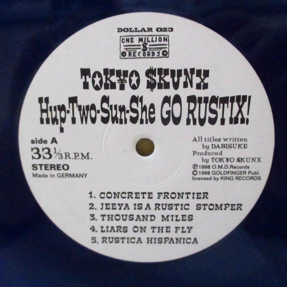 TOKYO SKUNX (東京スカンクス) - Hup-Two-Sun-She Go Rustix ! (German 限定「クリア青盤」 LP) '98年アルバム