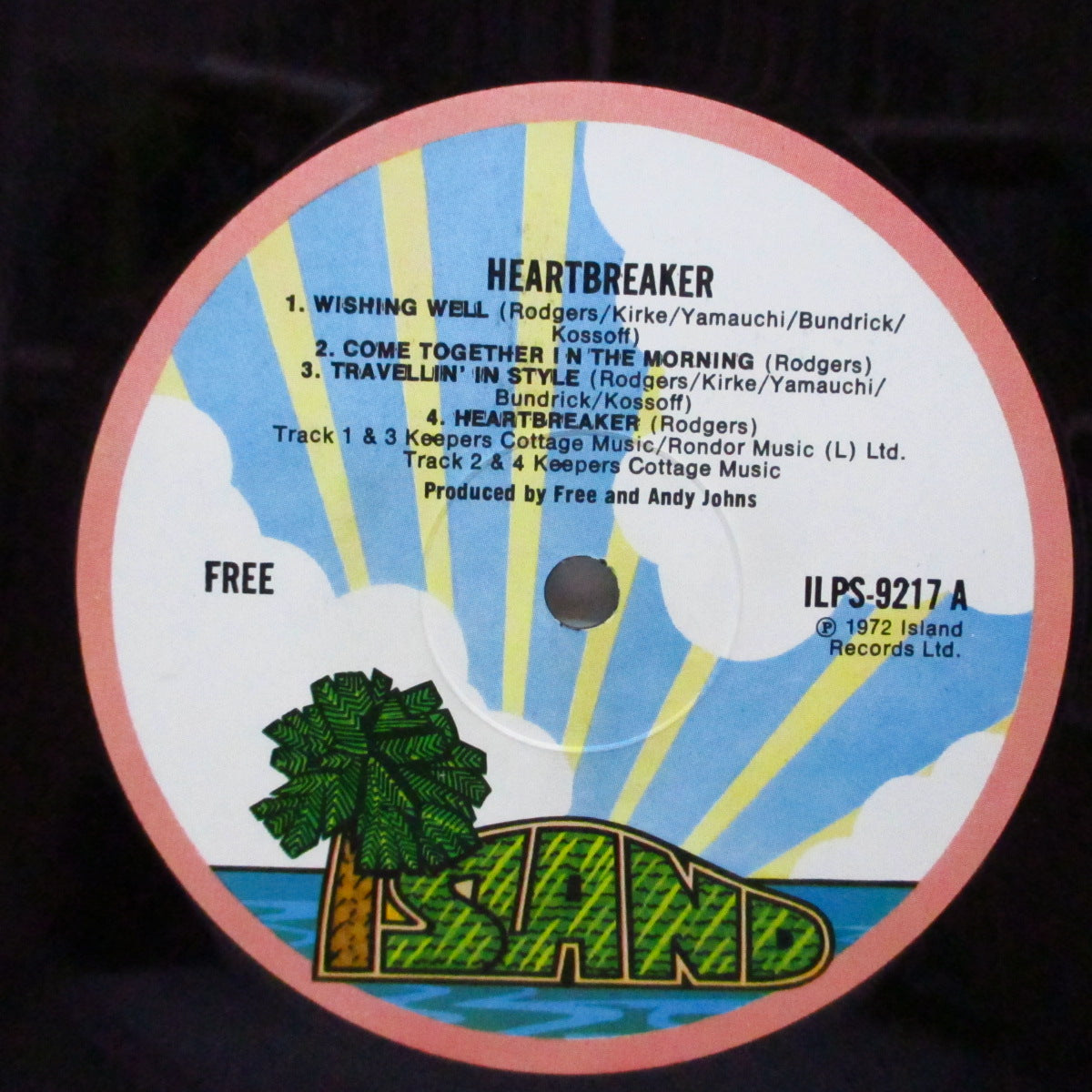 FREE (フリー) - Heartbreaker (UK '73 再発「ピンクリム/パームトゥリー」ラベ LP+薄紙インナー) 最後のスタジオアルバム!