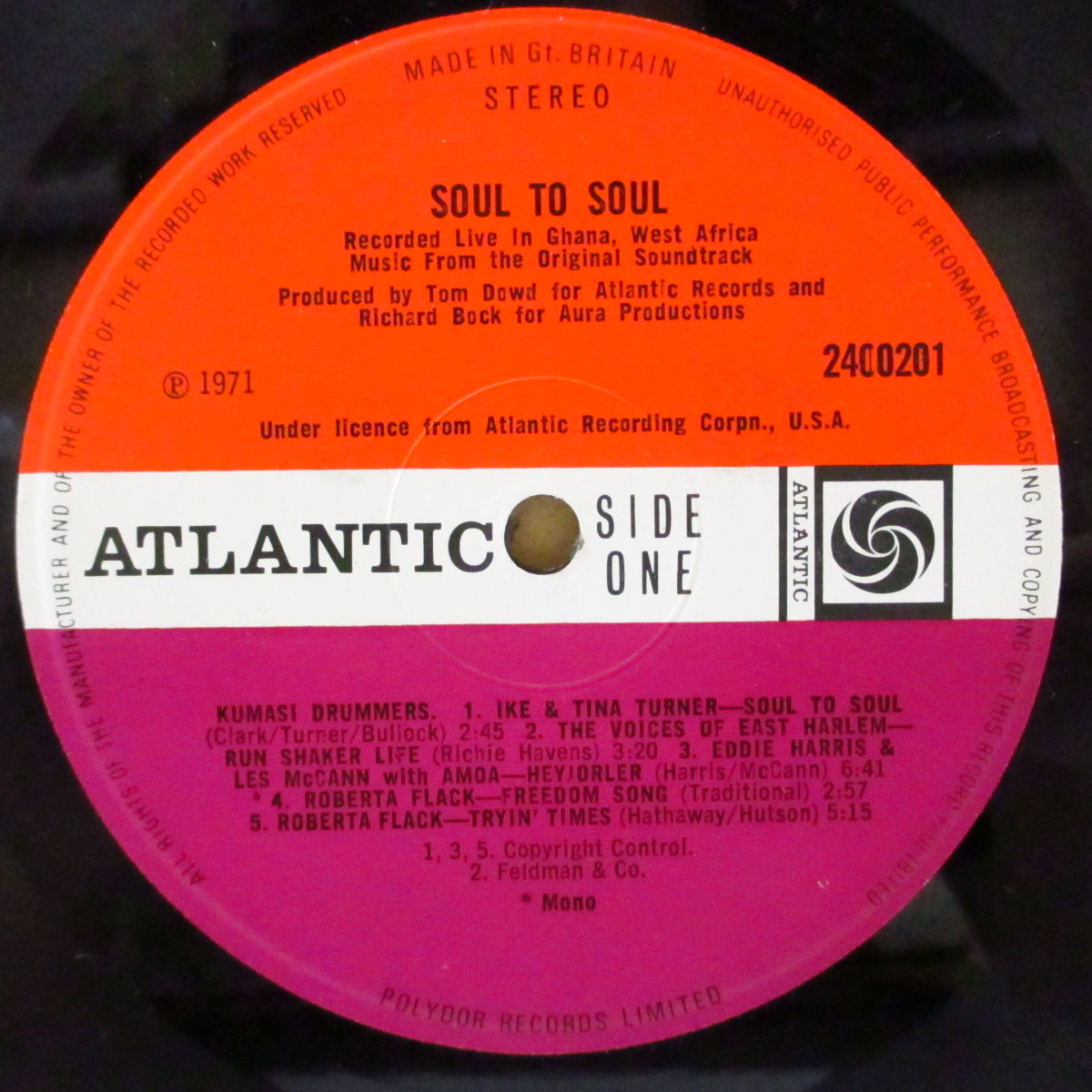 V.A. (アイク&ティナ・ターナー、ステイプル・シンガーズ、ウィルソン・ピケット、ロバータ・フラック他) - Soul To Soul (UK '72 オリジナル・ステレオ LP/光沢見開きジャケ)ガーナ独立記念フェス・ドキュメンタリー映画のサントラ