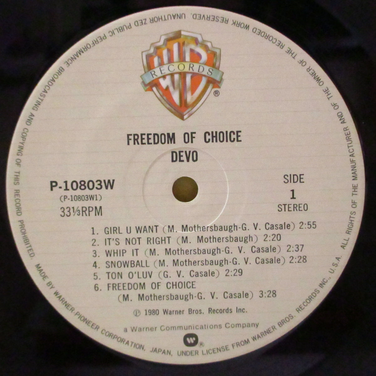 DEVO (ディーヴォ) - 欲望心理学 - Freedom Of Choice (Japan '80 オリジナル LP+2xインサート/帯欠) 3rdアルバム