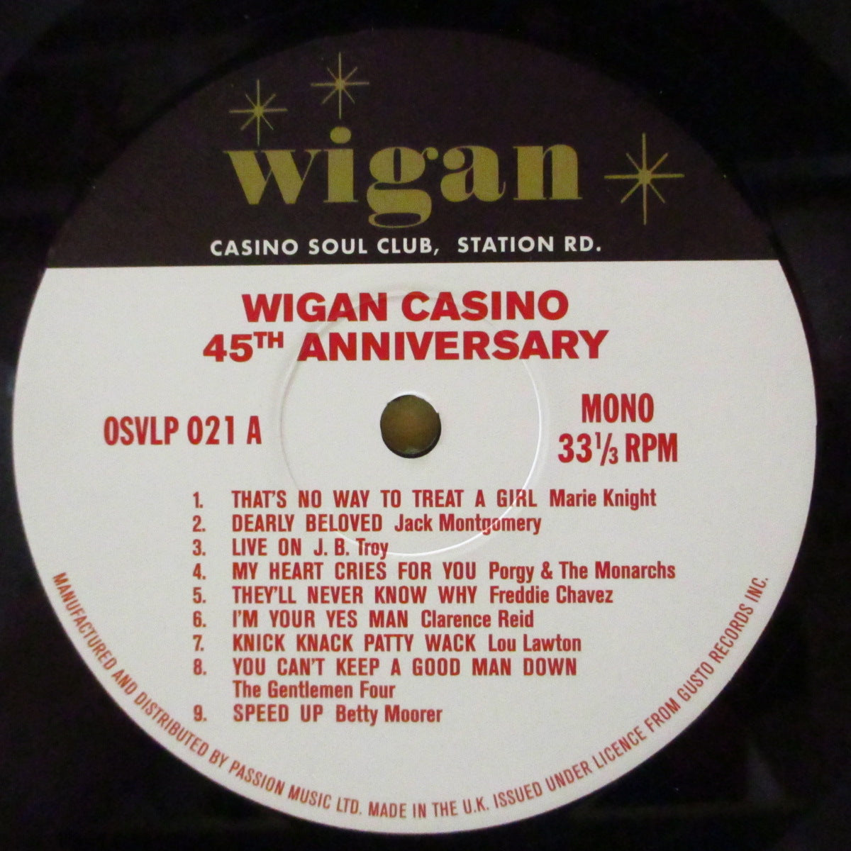 V.A. (Outta Sight社監修のシリーズ・ノーザン・コンピ) - Wigan Casino 45 (UK '18 オリジナル限定モノラル LP) 英ノーザン聖地45周年企画コンピ第一弾