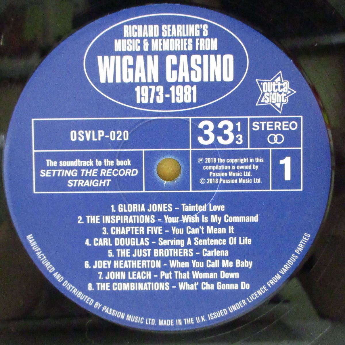 V.A. (Outta Sight社監修のシリーズ・ノーザン・コンピ) - Richard Searling's Music & Memories From Wigan Casino (UK '18 オリジナル限定 LP)ノーザン・ソウル・シーン本の出版記念作
