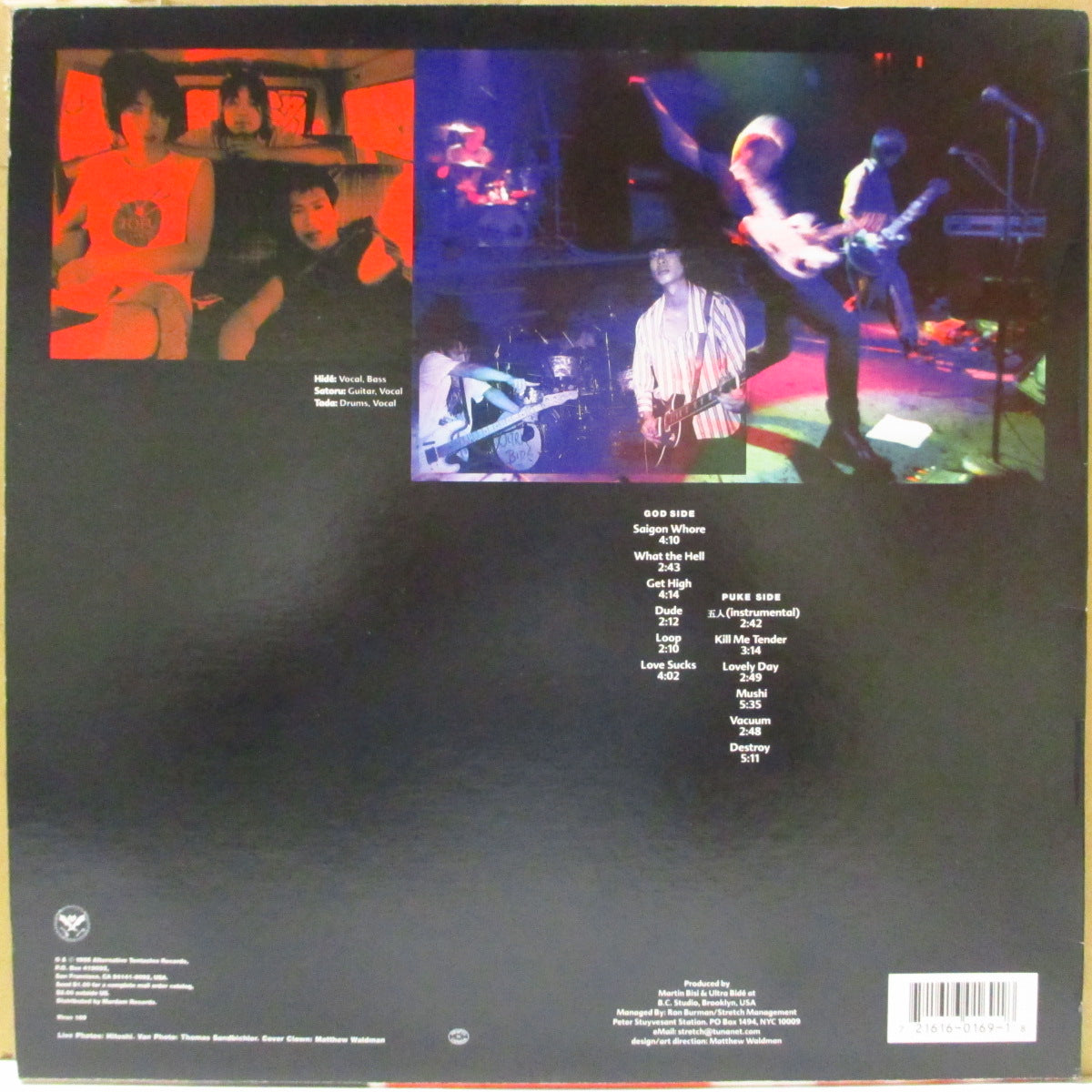ULTRA BIDE (ウルトラ・ビデ) - God Is God, Puke Is Puke (US '95 オリジナル LP+インサート) 1stスタジオアルバム