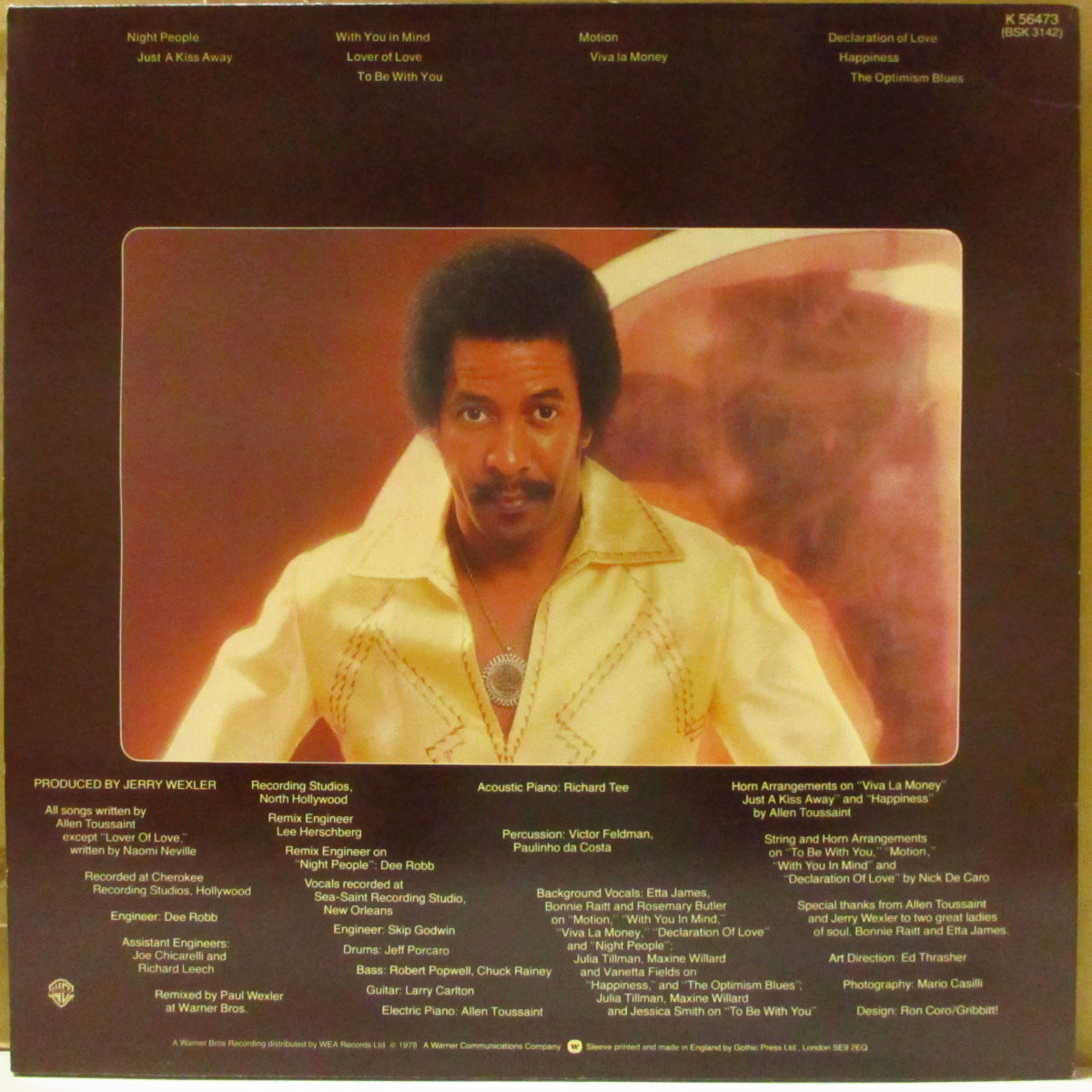 ALLEN TOUSSAINT (アラン・トゥーサン) - Motion (UK '78 オリジナル・ステレオ LP) 軽快ニューオーリンズ・セカンドライン・ファンク名作