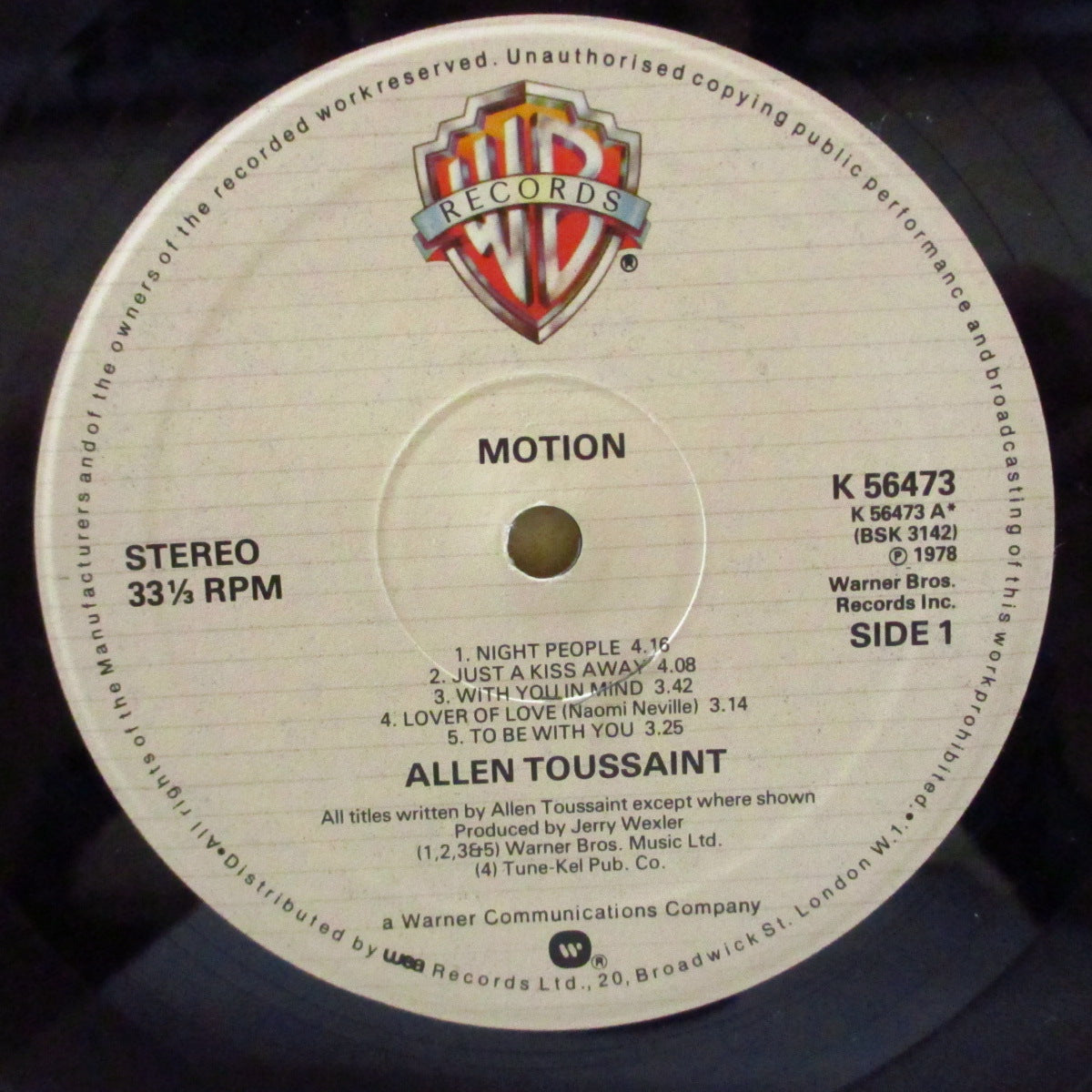 ALLEN TOUSSAINT (アラン・トゥーサン) - Motion (UK '78 オリジナル・ステレオ LP) 軽快ニューオーリンズ・セカンドライン・ファンク名作
