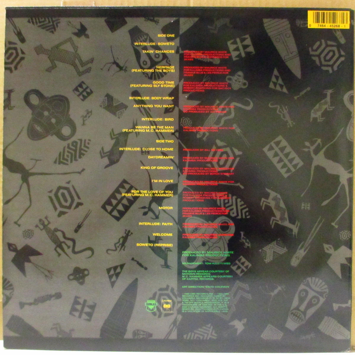 EARTH, WIND & FIRE (アース・ウィンド・アンド・ファイアー) - Heritage (US '90 オリジナル・ステレオ LP+歌詞インナー) LPは未再発化!