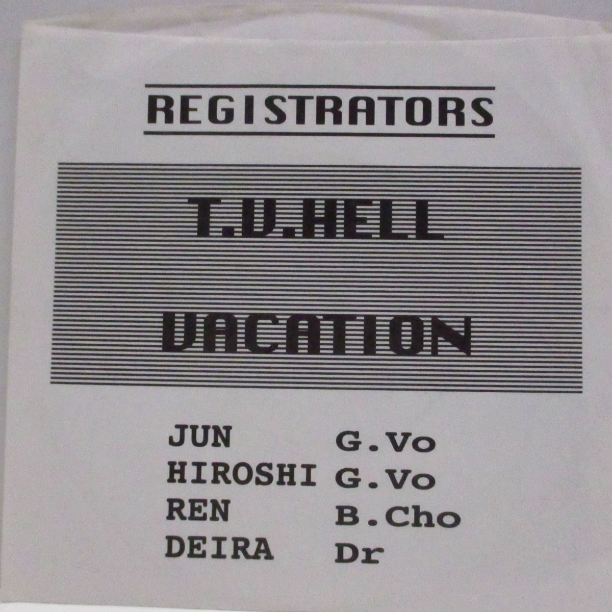 REGISTRATORS (レジストレーターズ) - T.V. Hell / Vacation (US '97 オリジナル「片面」2曲入り7"/マットソフト紙ジャケ)